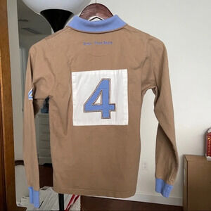 Polo top shirt long sleeves Vicomte Arthur XS beige